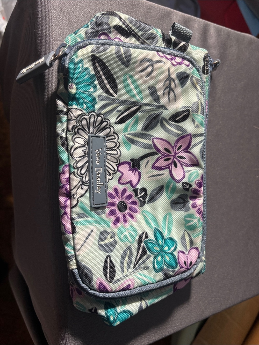 Vera Bradley Floral Cosmetic Bag - Mint, Teal & Purple